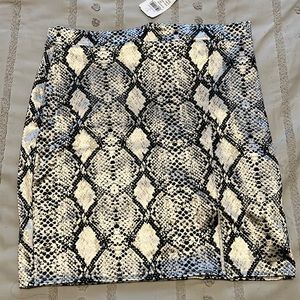 Stretchy Snake Print Mini Skirt